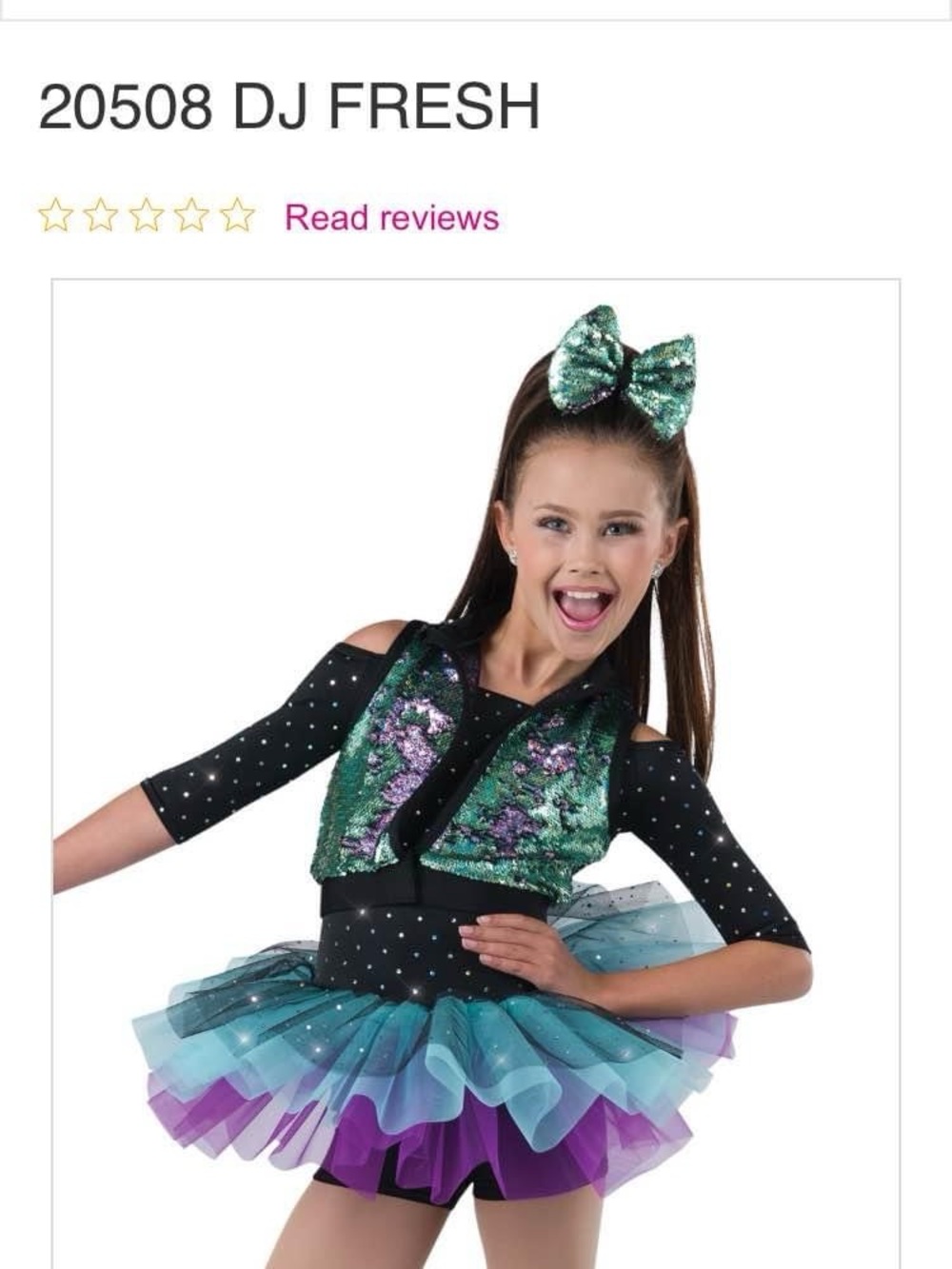 DJ Fresh Teal & Purple Sequin Tutu Dance Costume